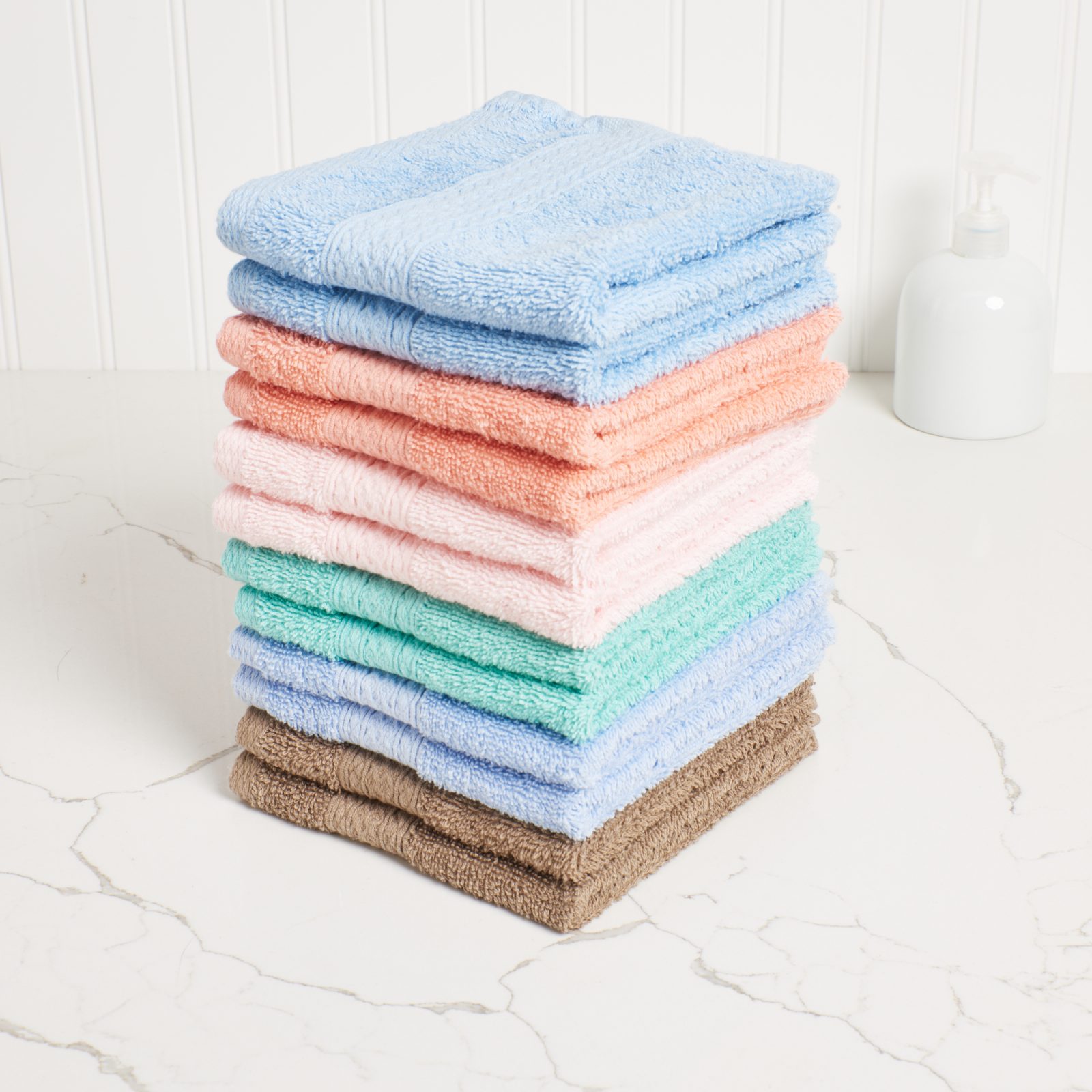 Luxurious Washcloths Set of 12 Size 13” x 13” Thick Loop Pile